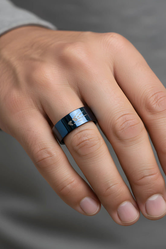 Midnight Blue Engraved Ring 6.3cm
