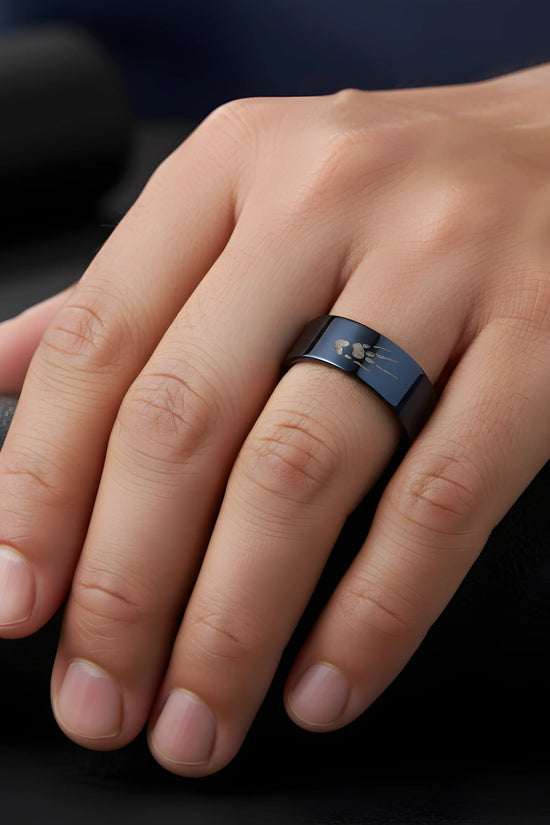 Midnight Blue Engraved Ring 6.3cm