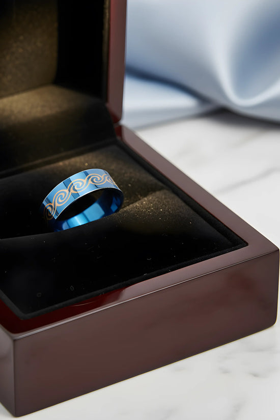 Blue Wave Engraved Ring 6.3cm