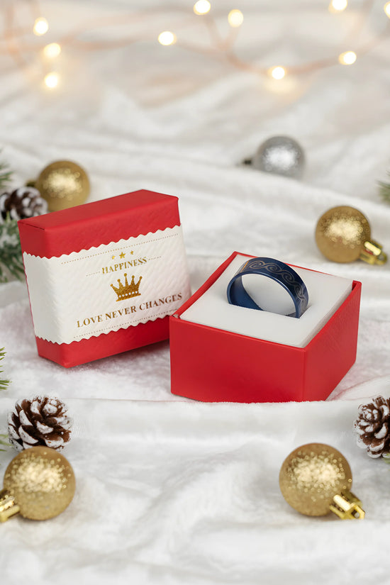 Blue Wave Engraved Ring 6.3cm