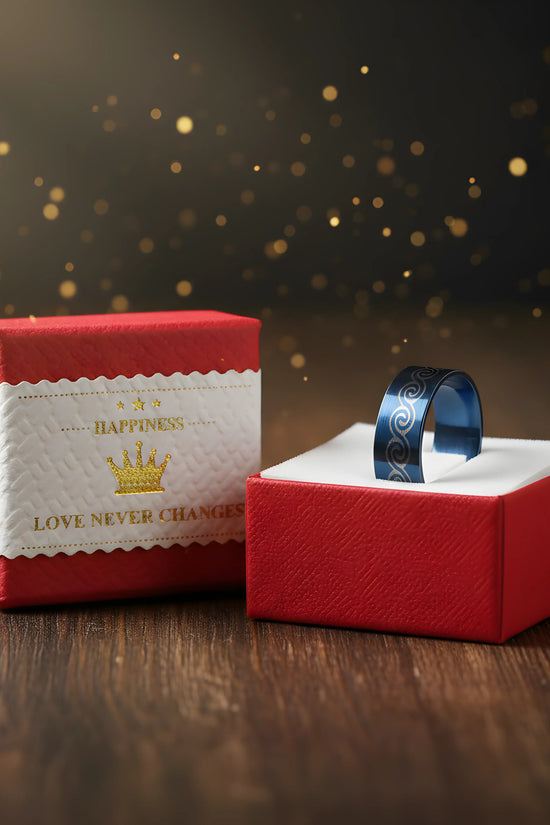 Blue Wave Engraved Ring 6.3cm