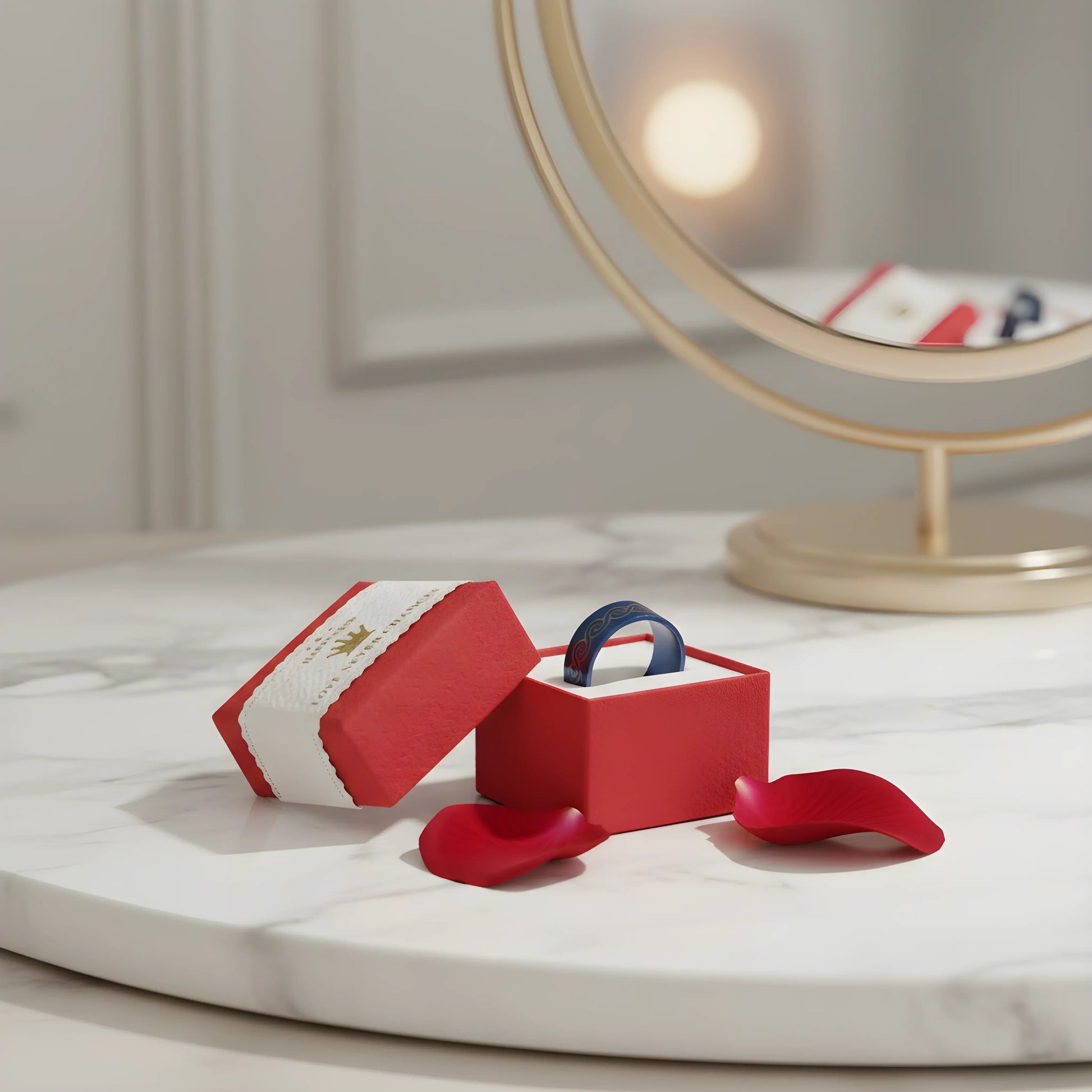 Blue Wave Engraved Ring 6.3cm