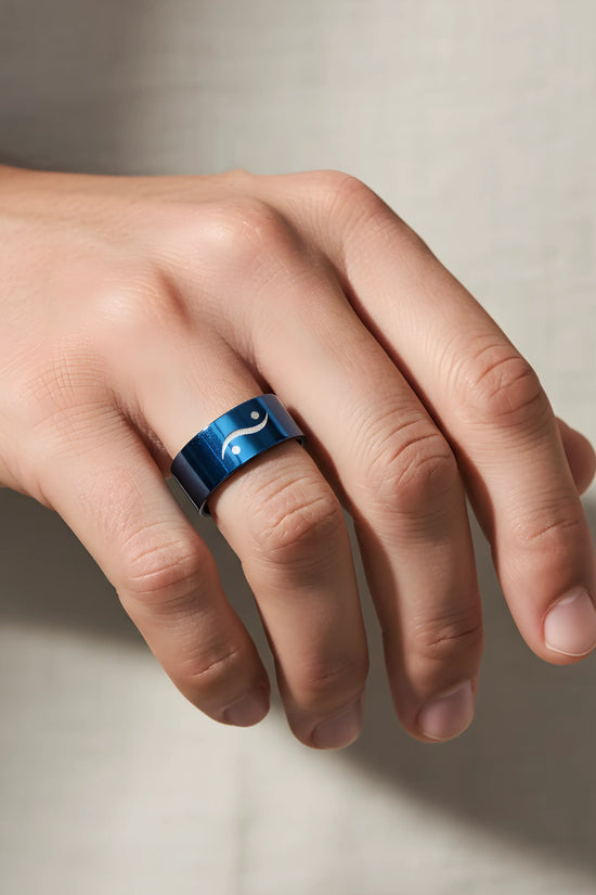Blue Minimal Symbol Ring 5,3cm