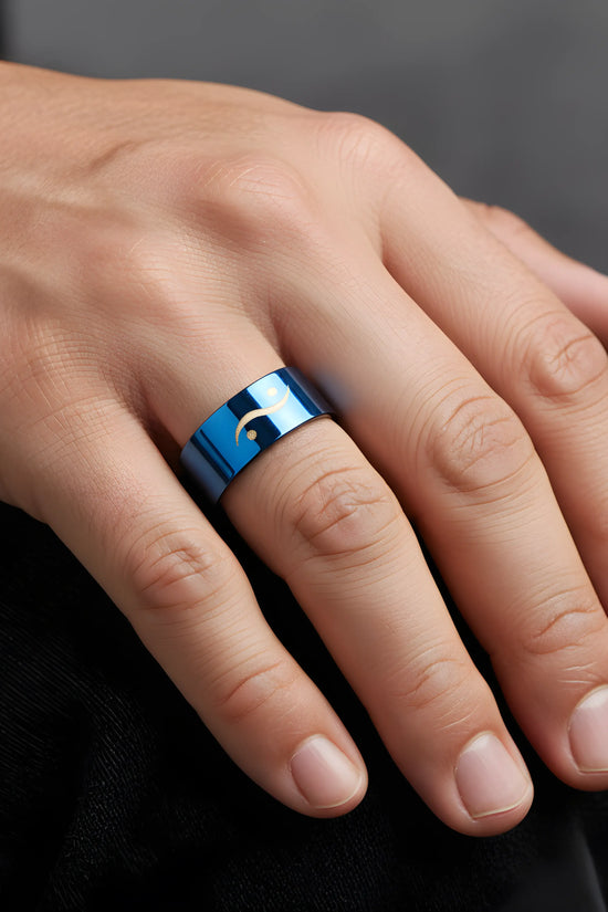 Blue Minimal Symbol Ring 5,3cm