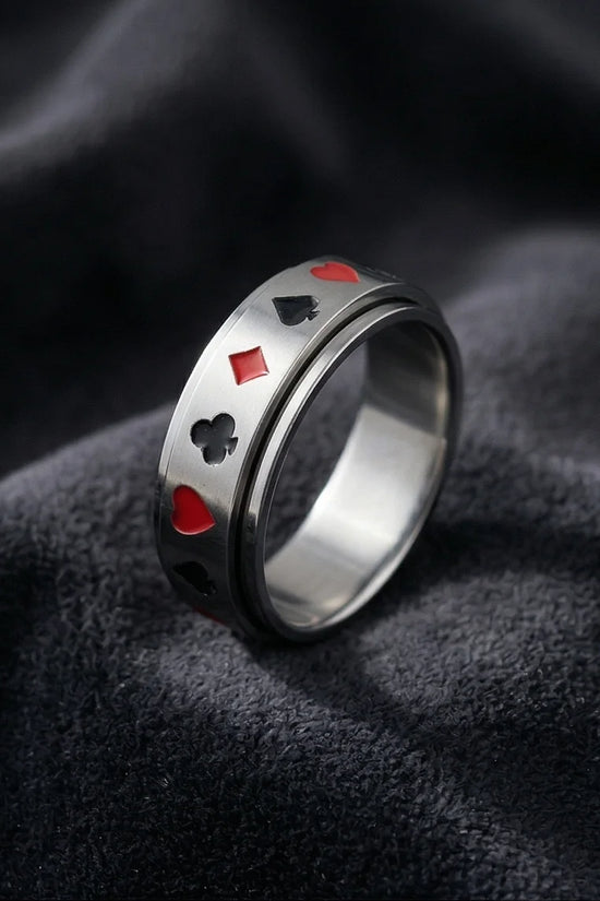 The Royal Flush: Playing Card Suits Spinner Band