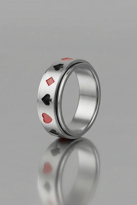The Royal Flush: Playing Card Suits Spinner Band