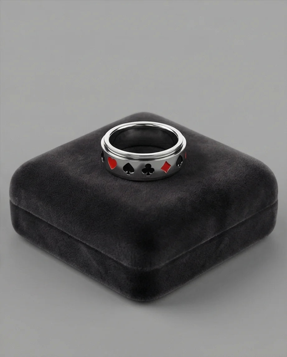 The Royal Flush: Playing Card Suits Spinner Band