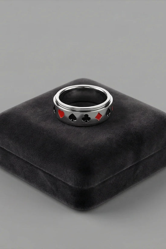The Royal Flush: Playing Card Suits Spinner Band