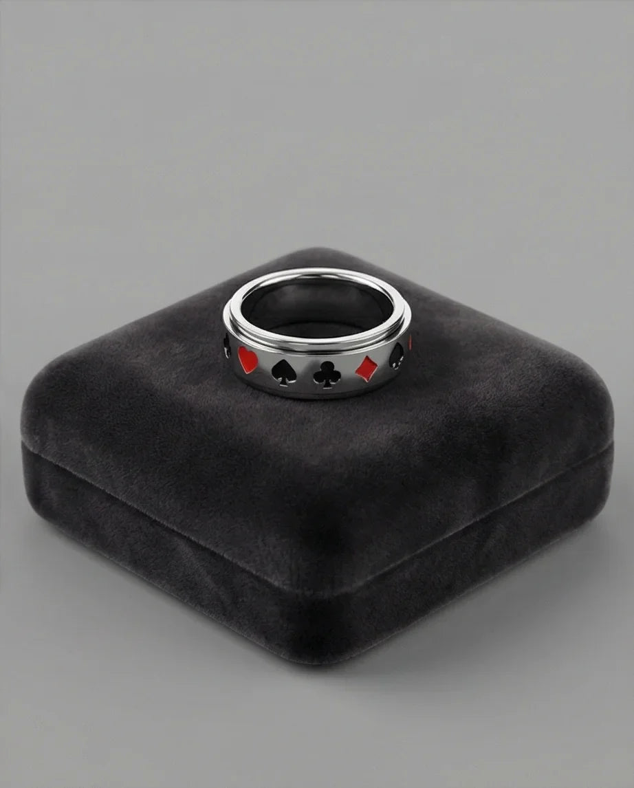 The Royal Flush: Playing Card Suits Spinner Band