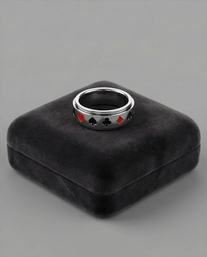 The Royal Flush: Playing Card Suits Spinner Band
