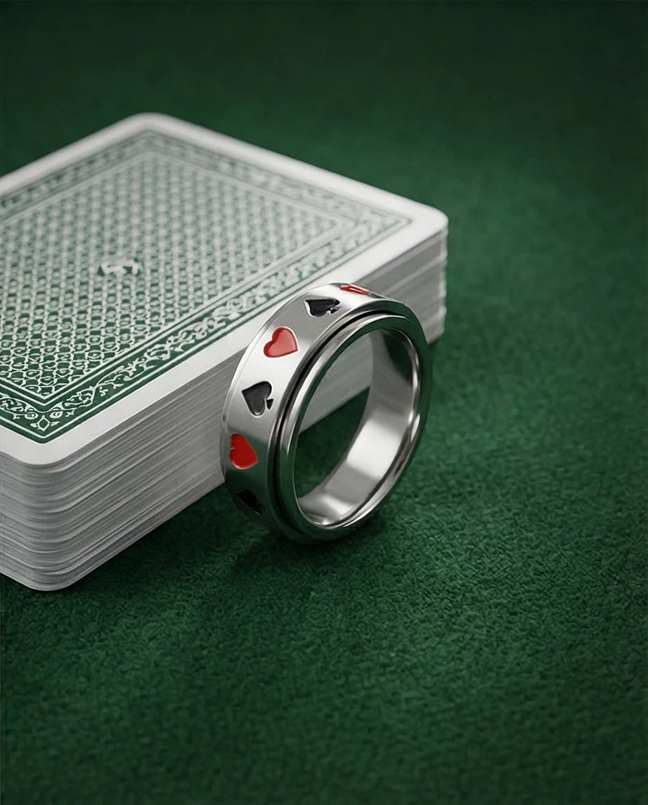 The Royal Flush: Playing Card Suits Spinner Band