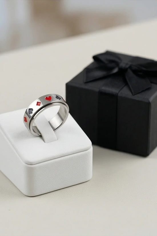 The Royal Flush: Playing Card Suits Spinner Band