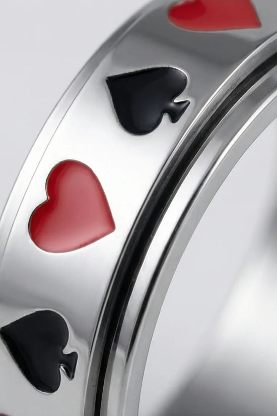 The Royal Flush: Playing Card Suits Spinner Band