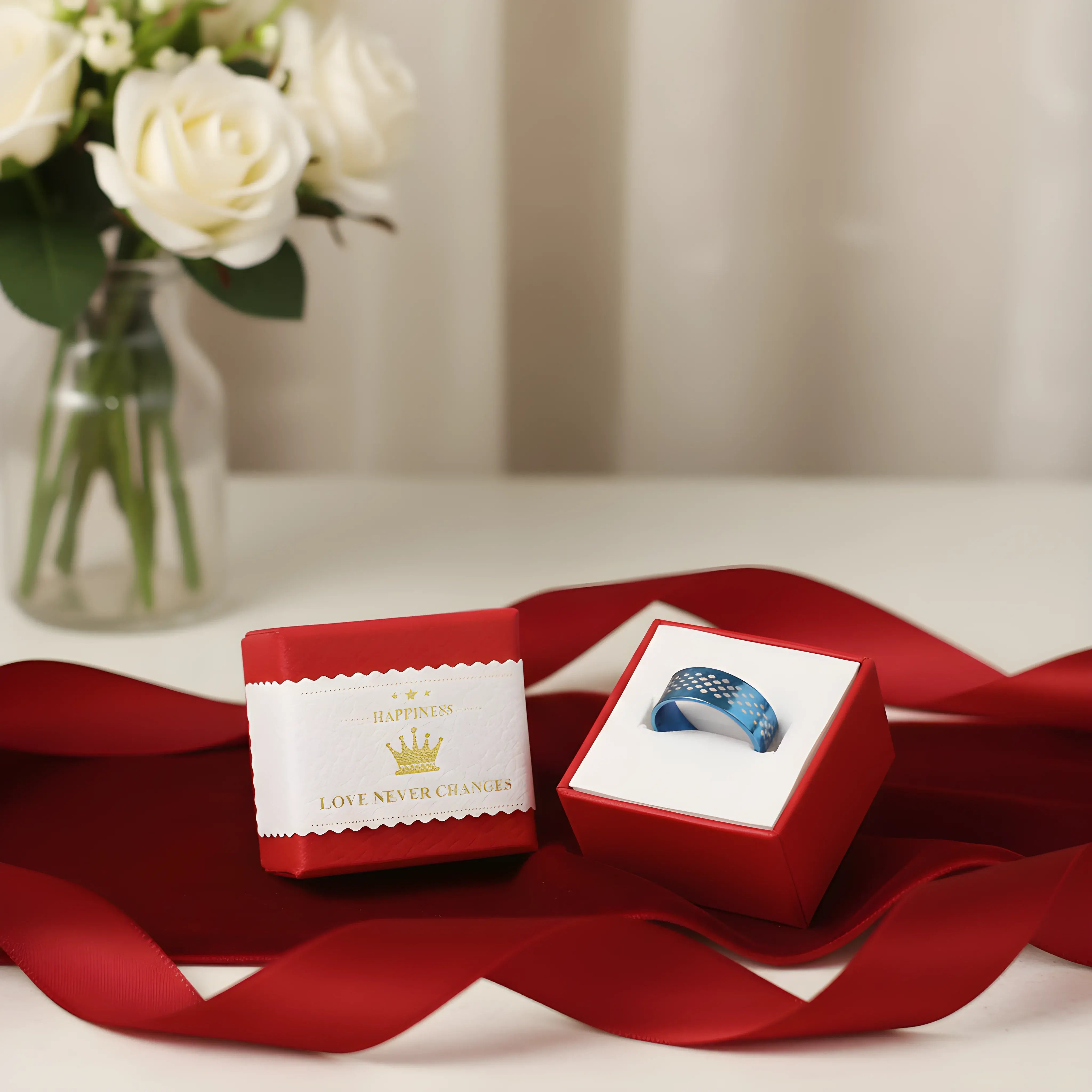 Blue Patterned Statement Ring 5.7cm