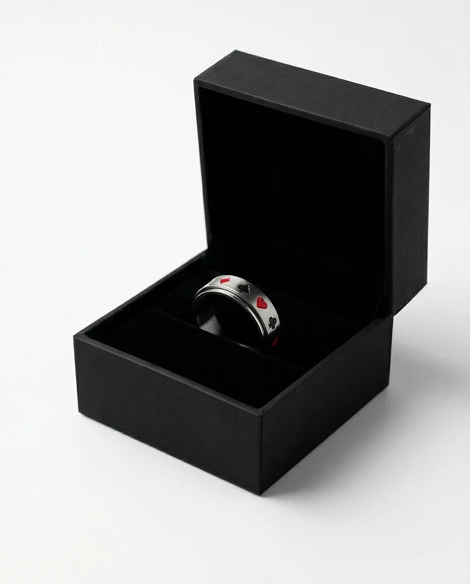 The Royal Flush: Playing Card Suits Spinner Band