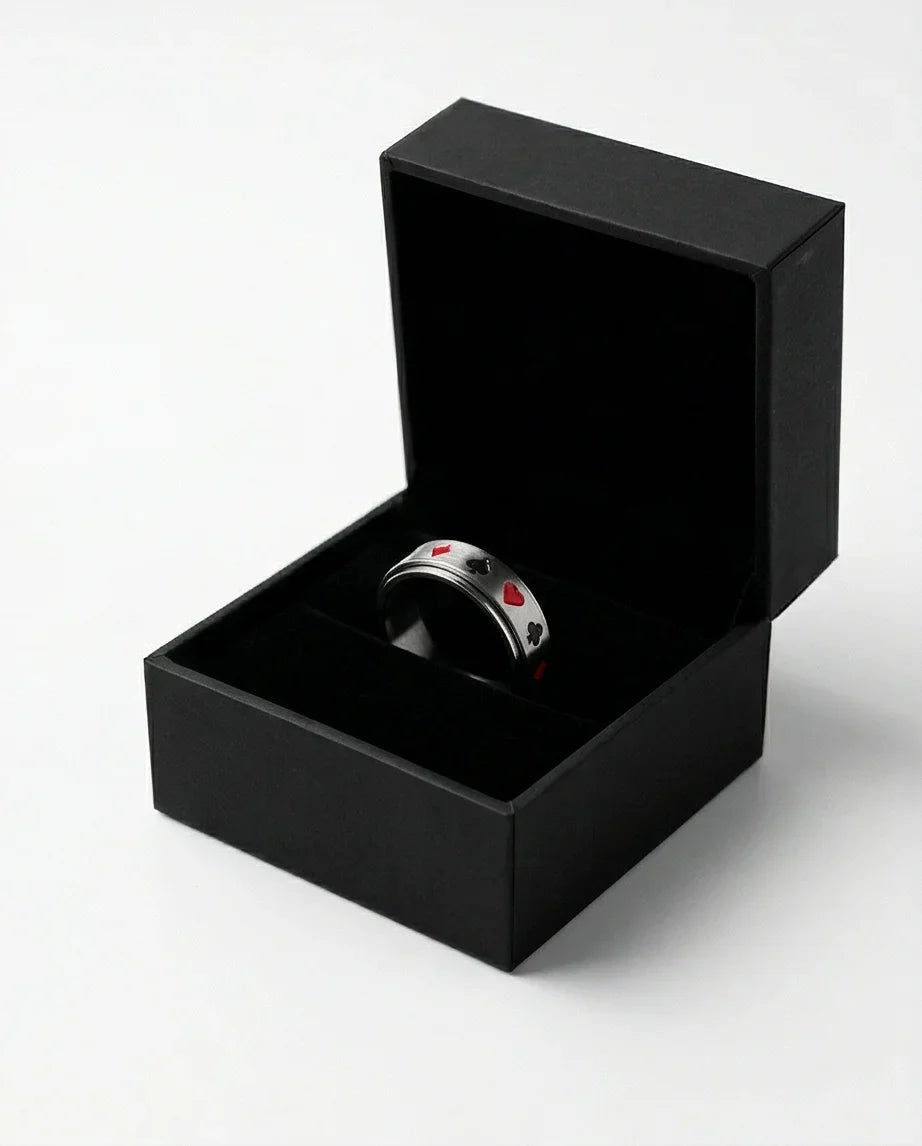 The Royal Flush: Playing Card Suits Spinner Band