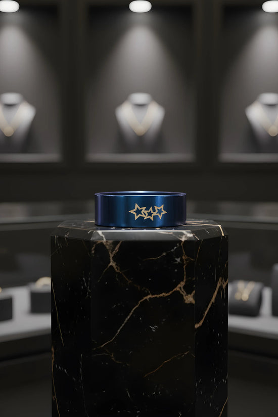 Blue Star Titanium Ring 6.6cm