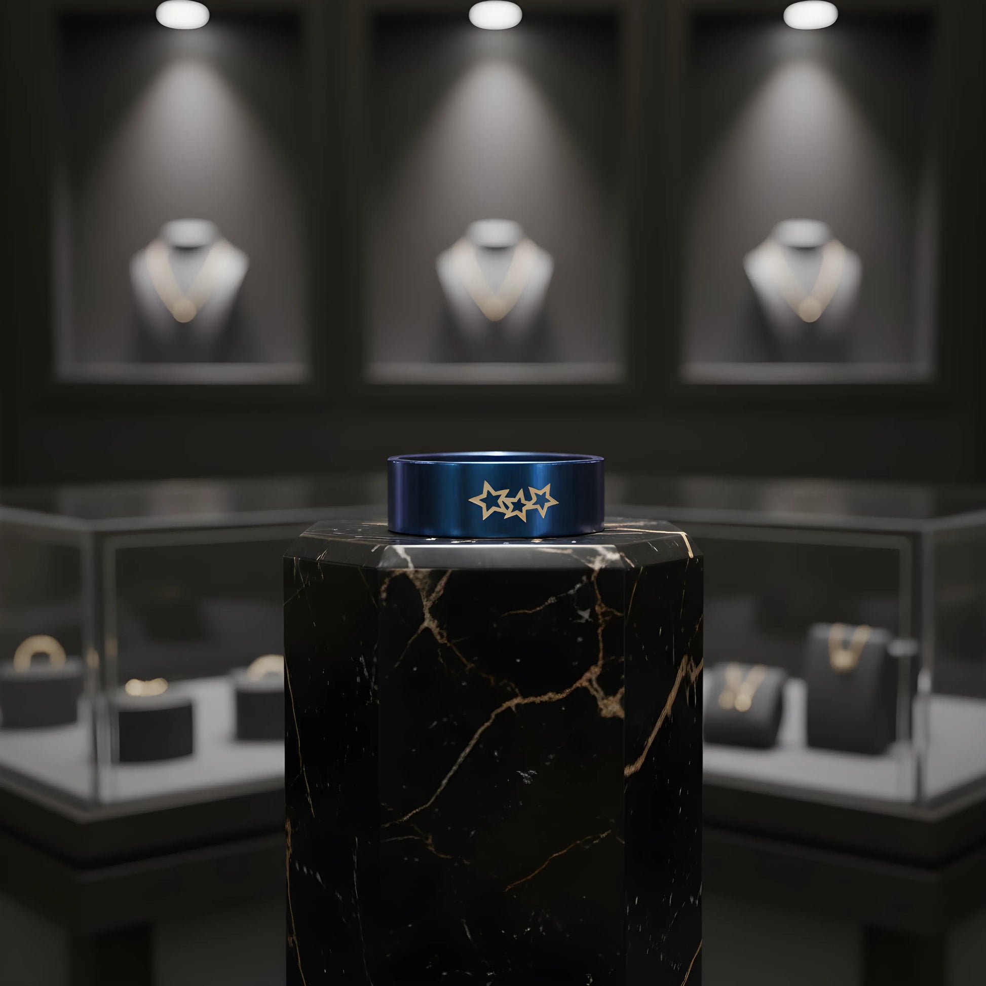 Blue Star Titanium Ring 6.6cm