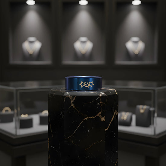 Blue Star Titanium Ring 6.6cm