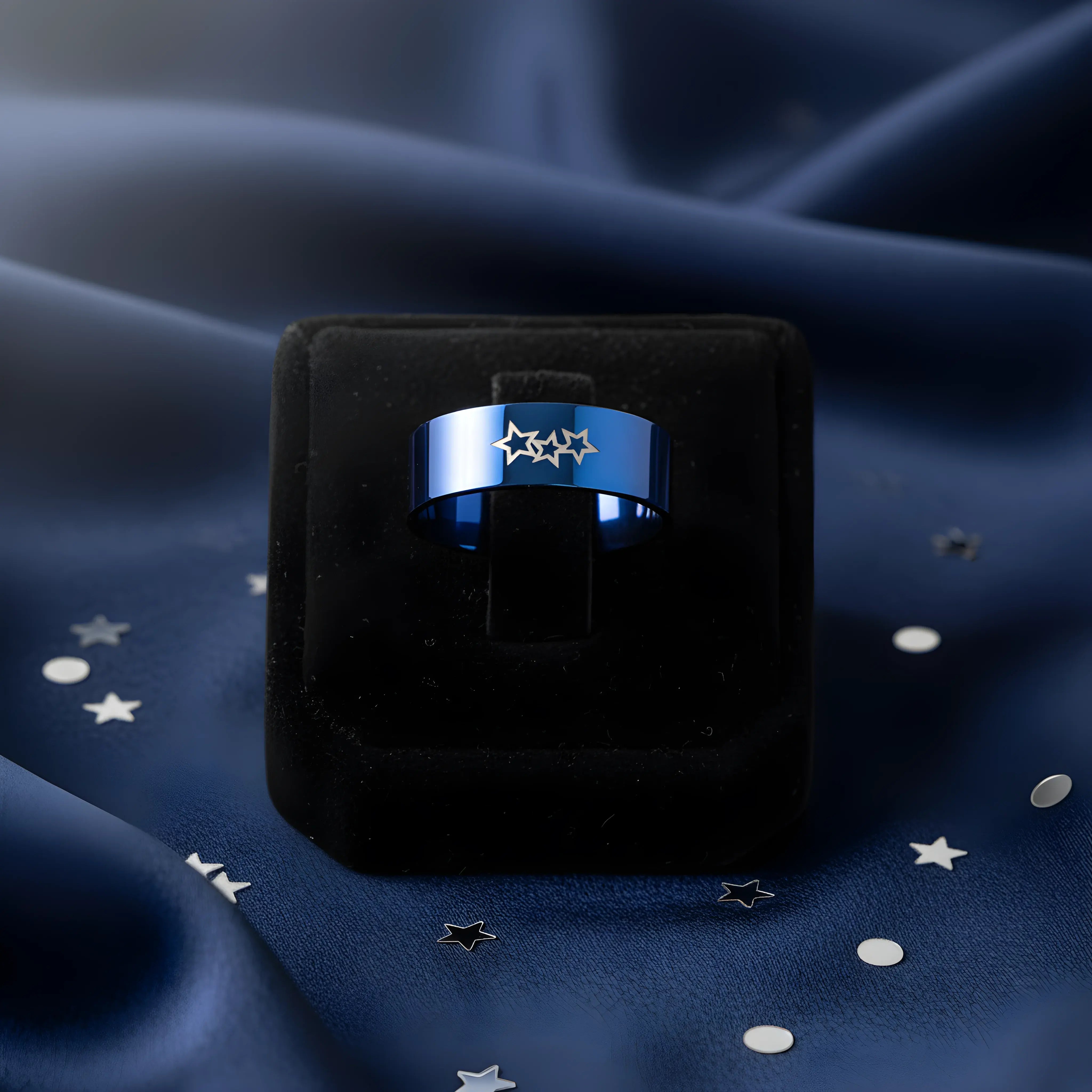 Blue Star Titanium Ring 6.6cm