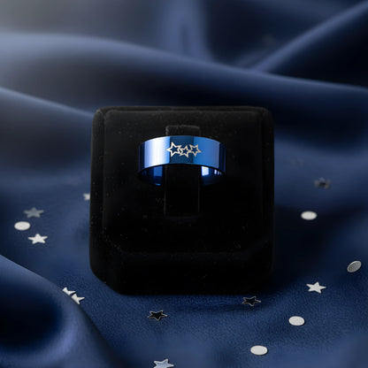 Blue Star Titanium Ring 6.6cm