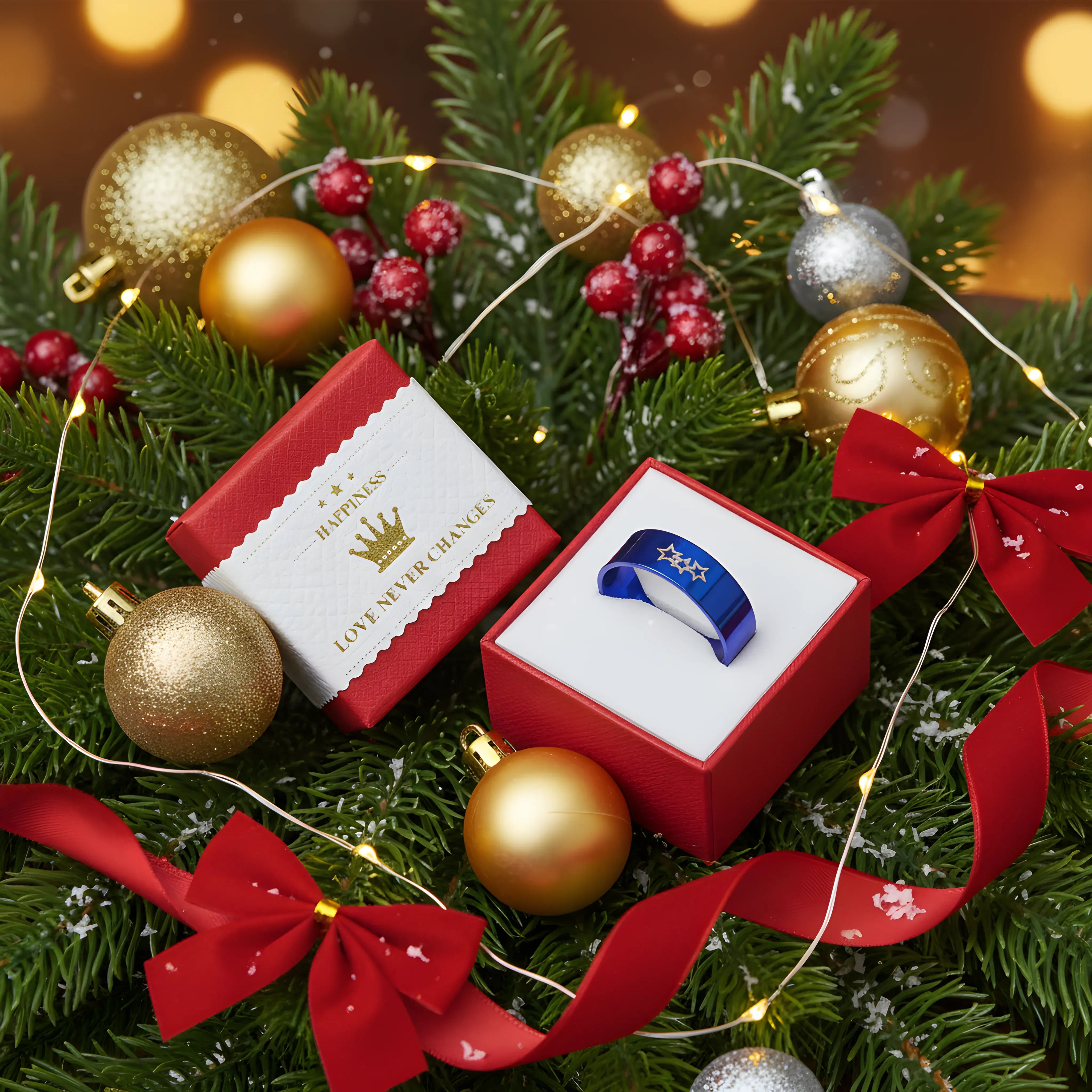 Blue Star Titanium Ring 6.6cm