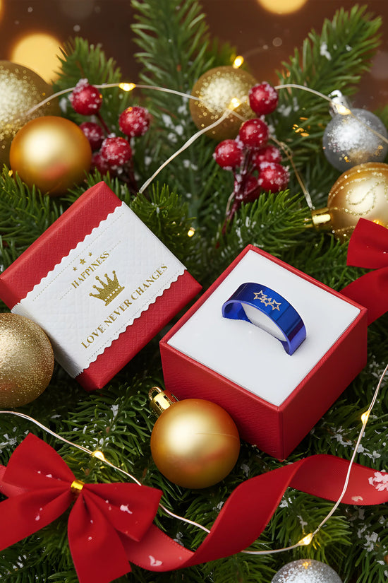 Blue Star Titanium Ring 6.6cm