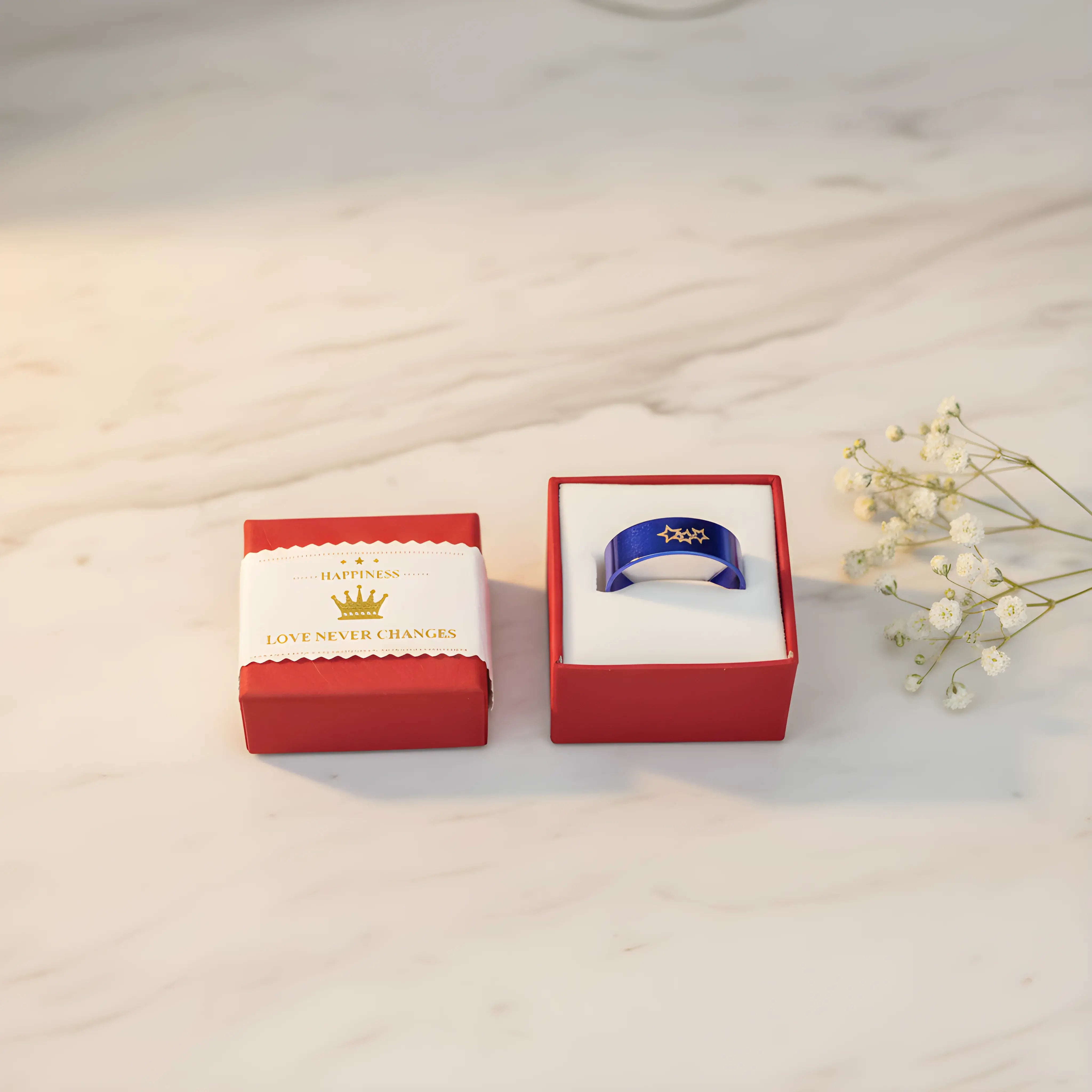 Blue Star Titanium Ring 6.6cm