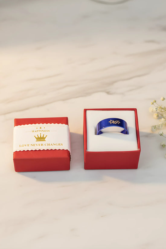 Blue Star Titanium Ring 6.6cm