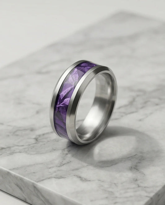 Prism Core: High-Contrast Purple Geometric Ring