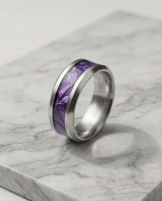 Prism Core: High-Contrast Purple Geometric Ring