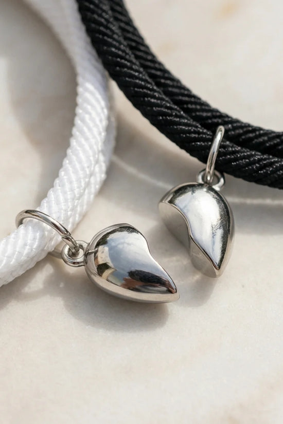 The Magnetic Pulse: Heart-Link Couple Bracelets