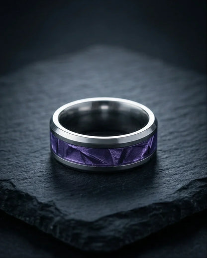 Prism Core: High-Contrast Purple Geometric Ring