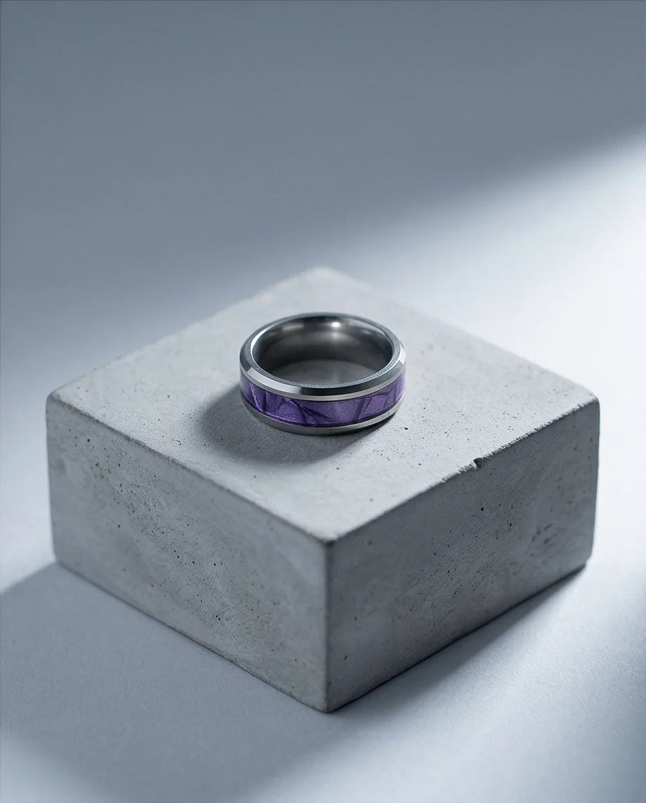 Prism Core: High-Contrast Purple Geometric Ring