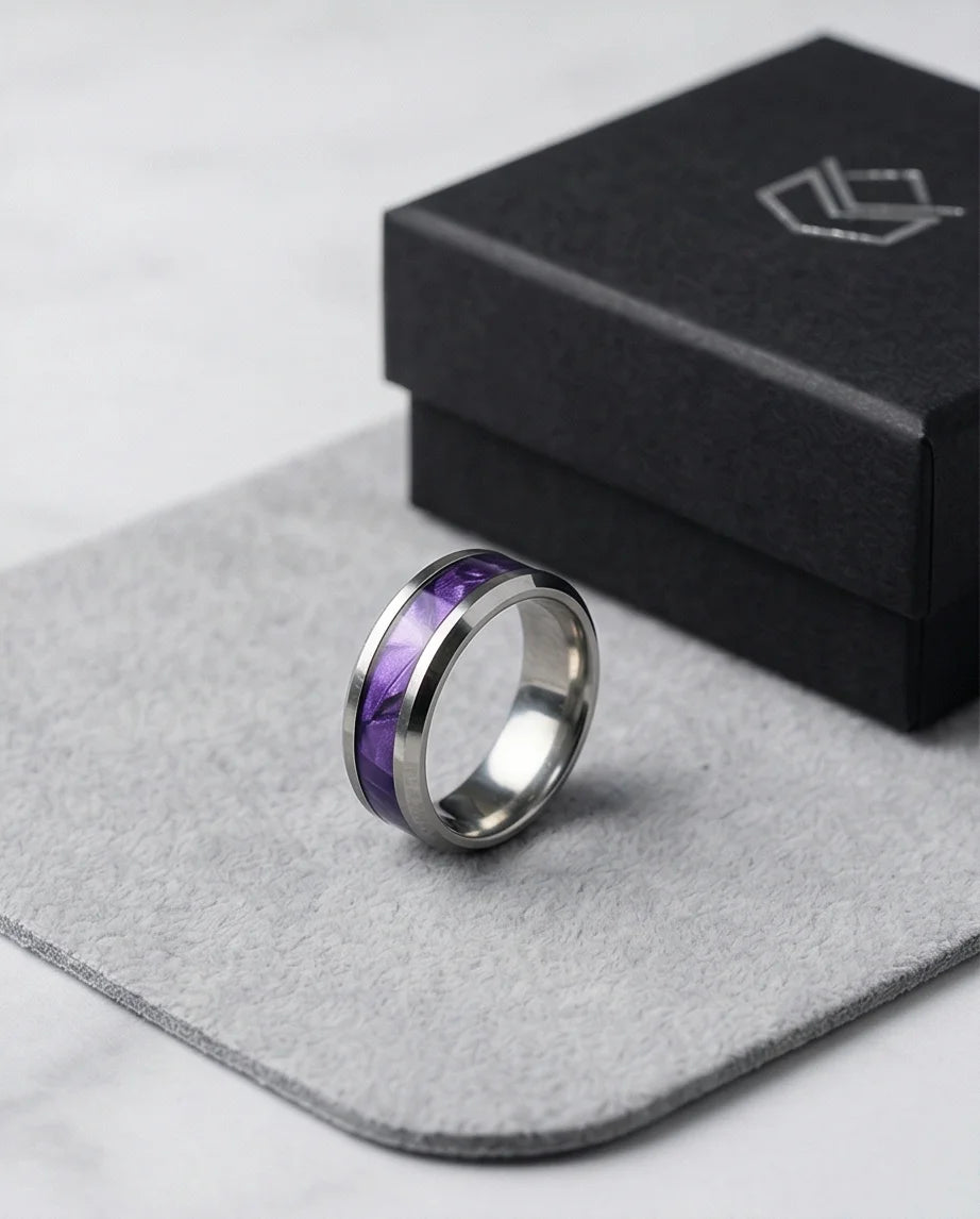 Prism Core: High-Contrast Purple Geometric Ring
