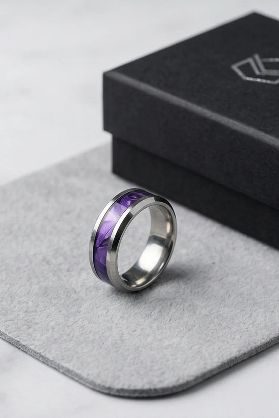 Prism Core: High-Contrast Purple Geometric Ring