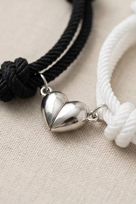 The Magnetic Pulse: Heart-Link Couple Bracelets