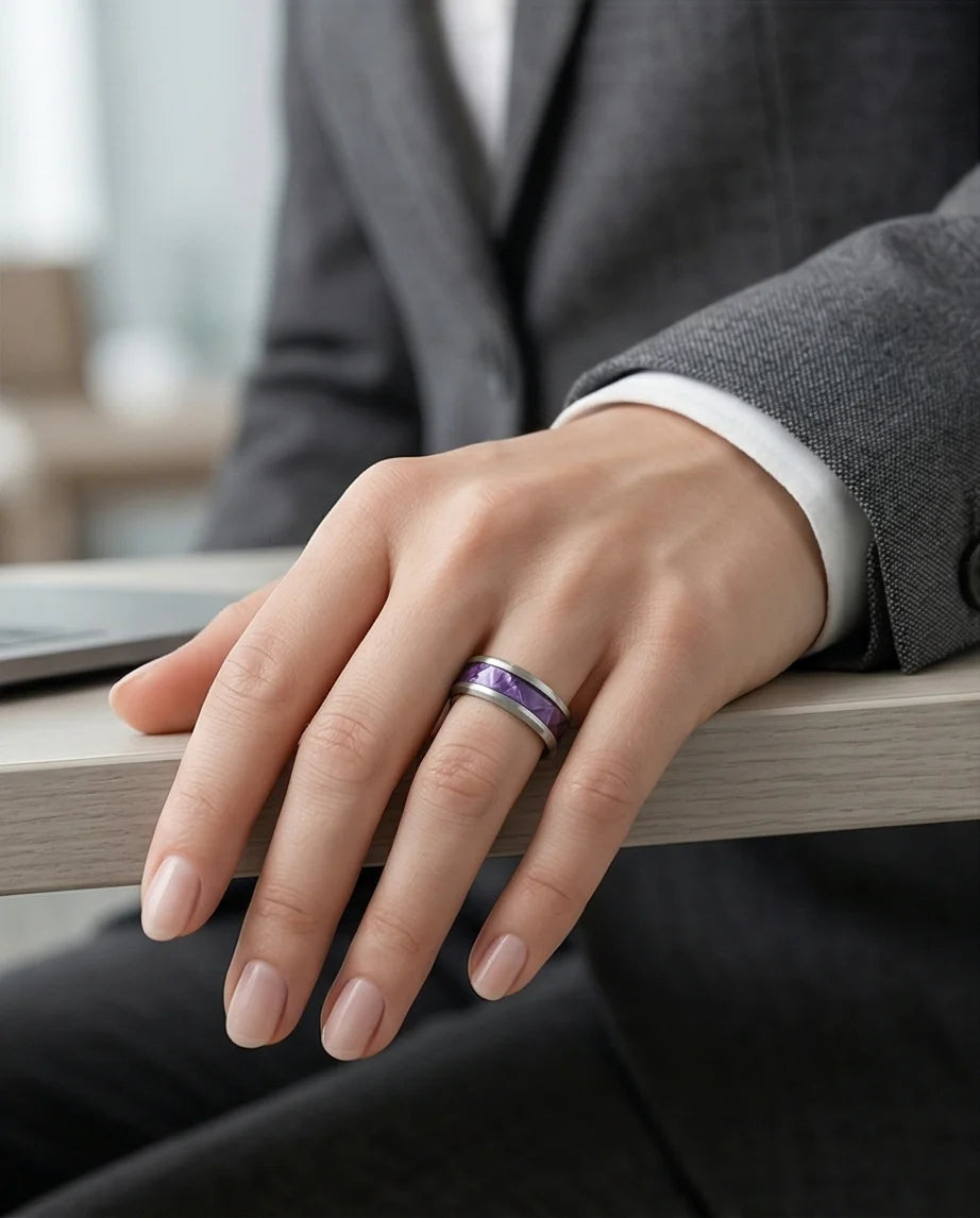 Prism Core: High-Contrast Purple Geometric Ring