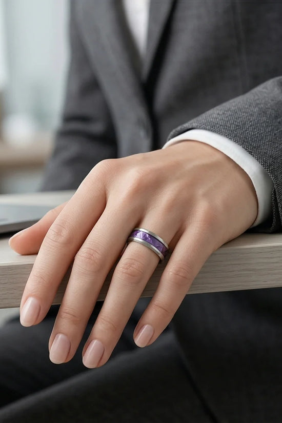 Prism Core: High-Contrast Purple Geometric Ring