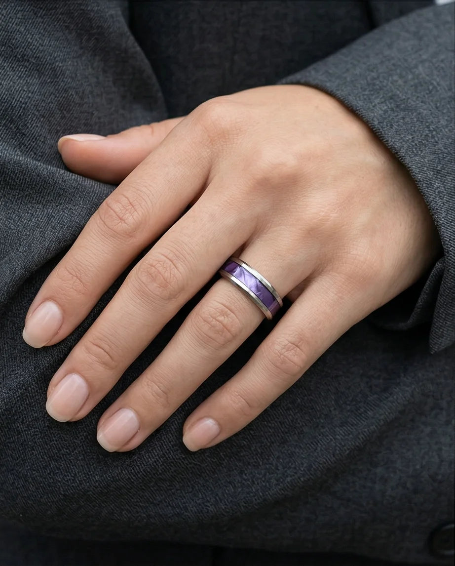 Prism Core: High-Contrast Purple Geometric Ring