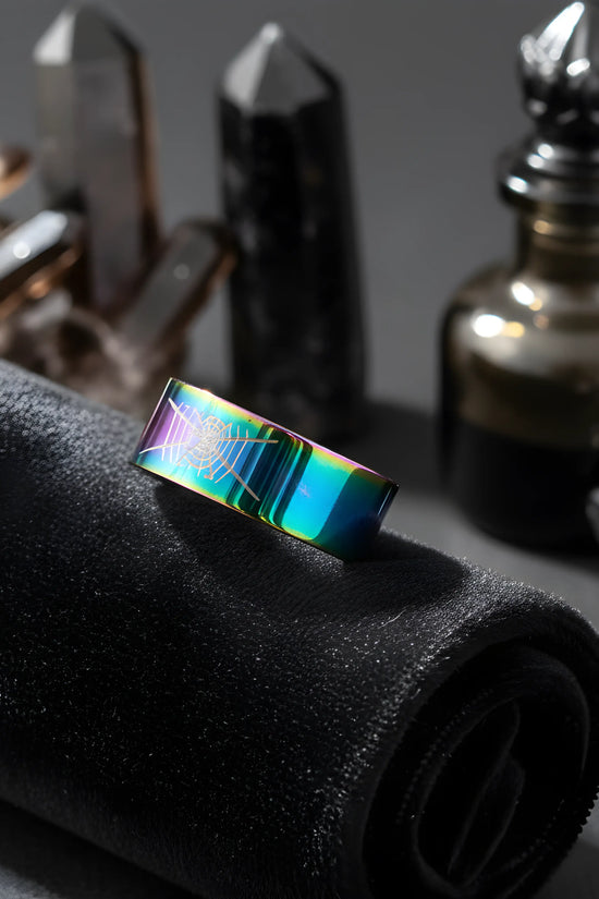 Aurora Spider Web Titanium Ring 5.3cm
