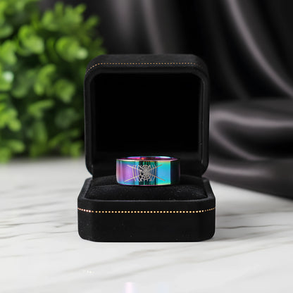 Aurora Spider Web Titanium Ring 5.3cm