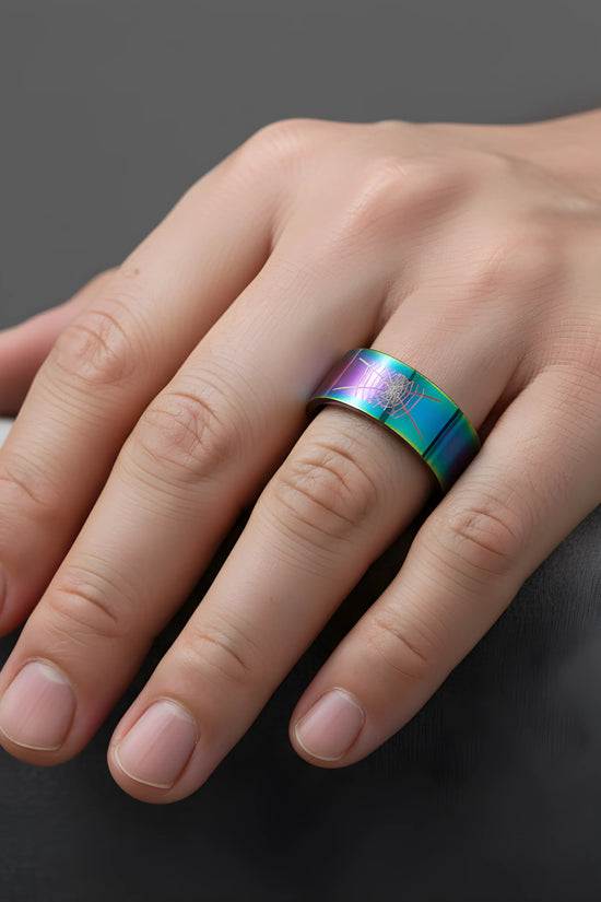 Aurora Spider Web Titanium Ring 5.3cm