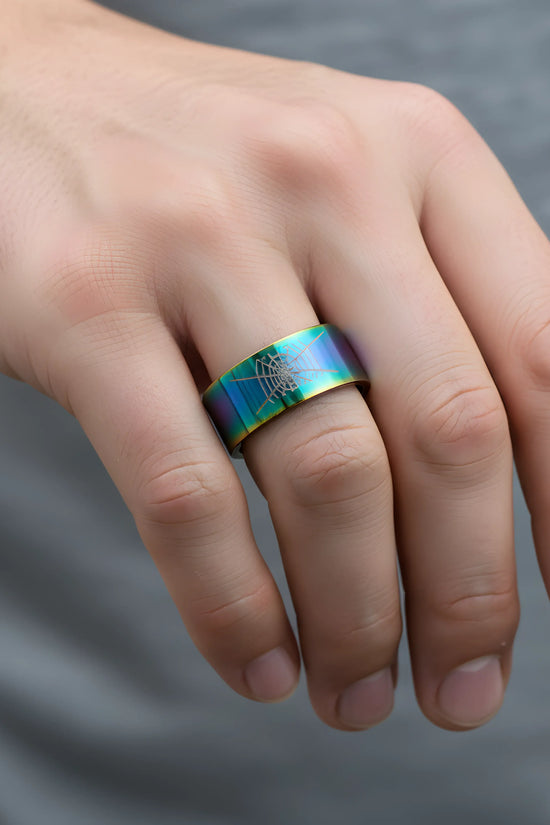 Aurora Spider Web Titanium Ring 5.3cm