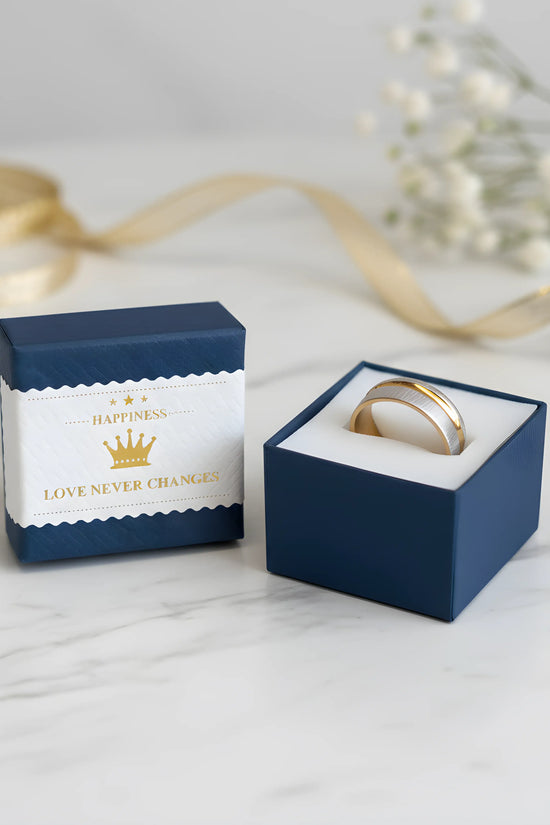 Two-Tone Brushed Gold & Silver Ring 5.9cm