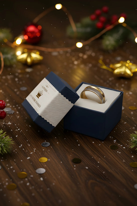 Two-Tone Brushed Gold & Silver Ring 5.9cm
