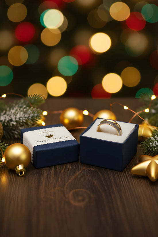 Two-Tone Brushed Gold & Silver Ring 5.9cm