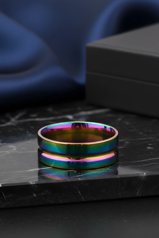 Aurora Two-Tone Titanium Ring 5.9cm