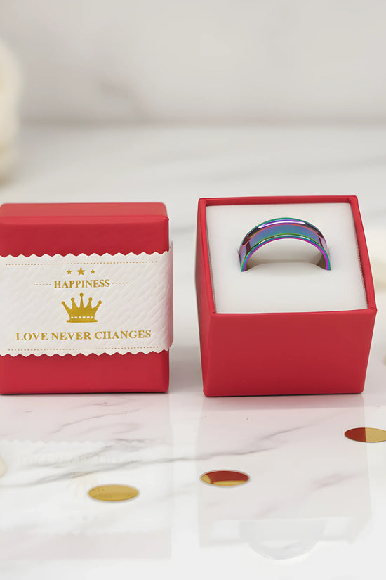 Aurora Two-Tone Titanium Ring 5.9cm