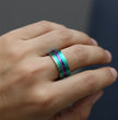Aurora Two-Tone Titanium Ring 5.9cm